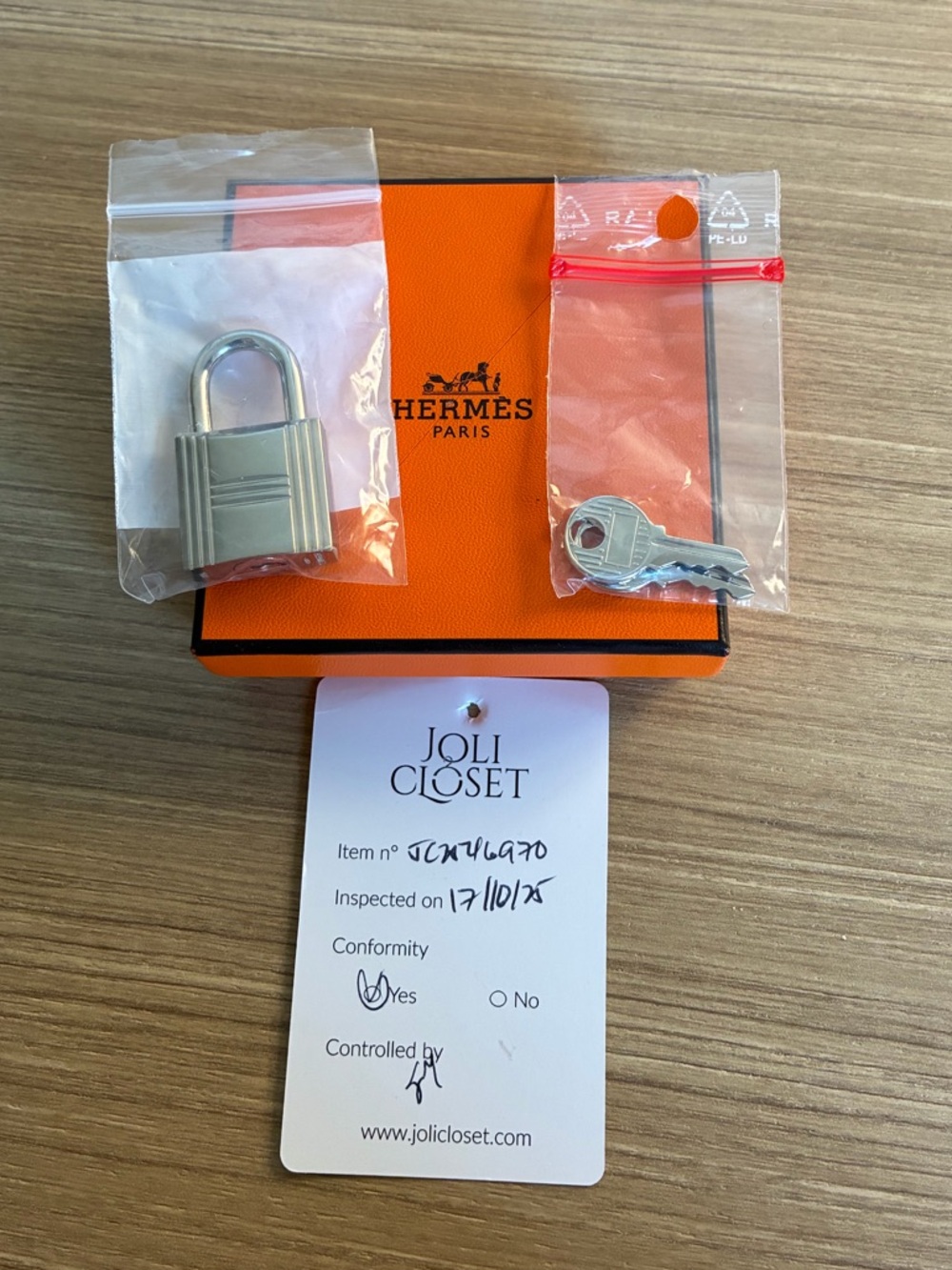 Hermes Orange Box with Silver Padlock and Keys Set